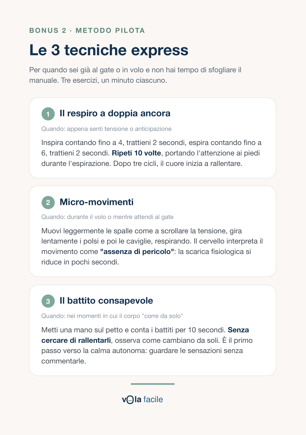 Le 3 tecniche express
